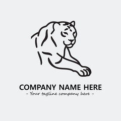 Panther illustration black and white for logo company vector image
