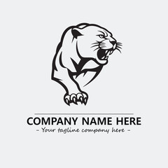 Panther illustration black and white for logo company vector image
