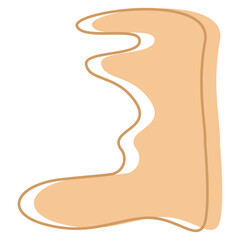 Modern abstract orange shape with fluid lines and organic curves. Ideal for backgrounds, decorative design elements, or contemporary art projects.