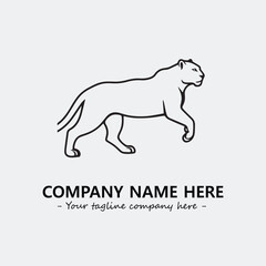 Panther illustration black and white for logo company vector image
