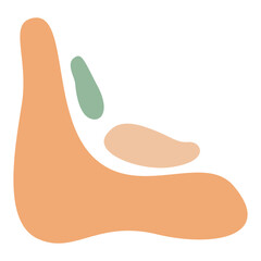 An abstract organic shape with pastel tones, perfect for modern designs, creative backgrounds, branding, or artistic illustration compositions.