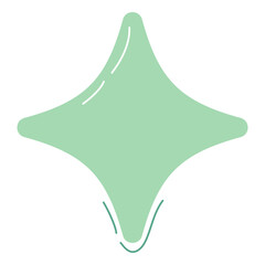 Obraz premium Minimal green abstract star shape icon. Perfect for decorative elements, modern design themes, or sparkling graphic visuals in creative projects.