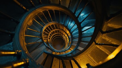 Fototapeta premium Spiral Staircase in Historic Building