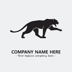 Panther illustration black and white for logo company vector image
