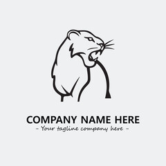 Panther illustration black and white for logo company vector image
