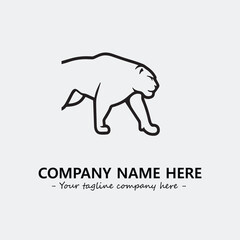 Panther illustration black and white for logo company vector image
