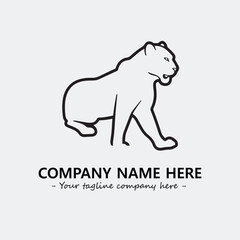 Panther illustration black and white for logo company vector image
