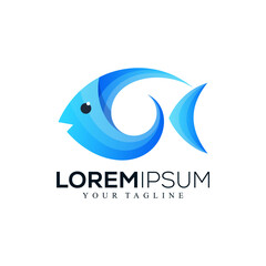 Abstract fish logo design