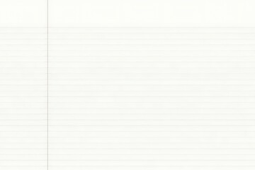 Blank lined notebook paper, ready for writing., white sheet of paper