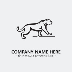 Panther illustration black and white for logo company vector image
