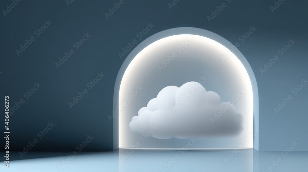 Poster beautiful cloud framed by a window creating a dreamy atmosphere and inviting natural light into the 