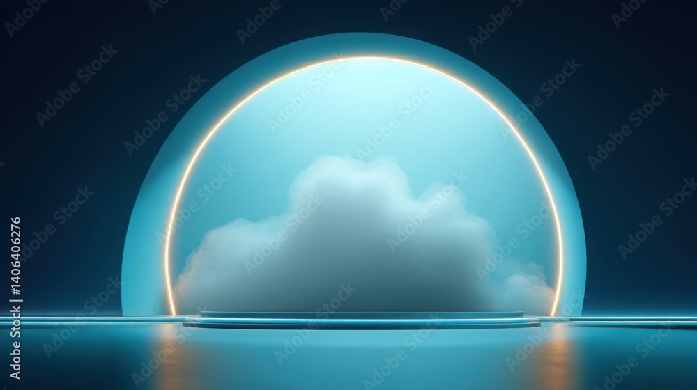 Poster intriguing blue egg with bright light emitting from inside creating a mysterious and captivating vis