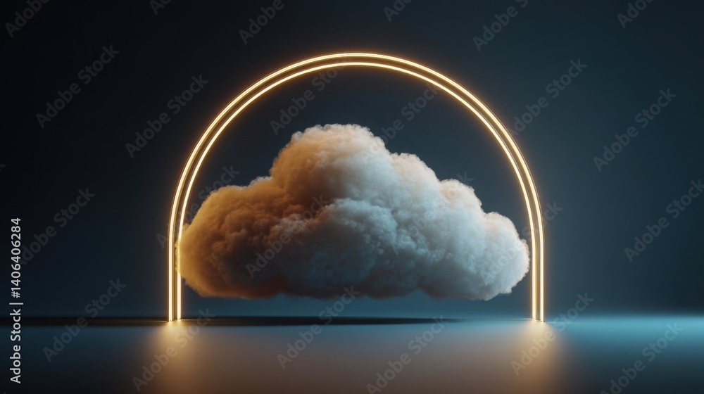 Aufkleber striking cloud with neon light creating a bold visual contrast and eye-catching design in a modern e