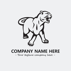 Panther illustration black and white for logo company vector image
