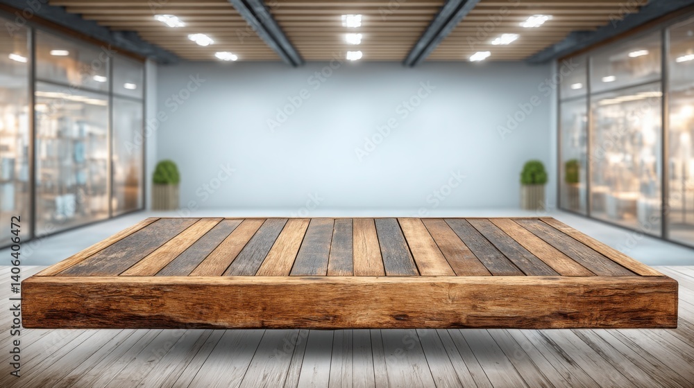 Poster cozy wooden table set in a room with soft lighting creating a warm atmosphere for relaxation and com