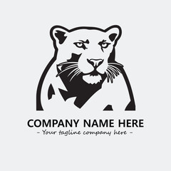 Panther illustration black and white for logo company vector image
