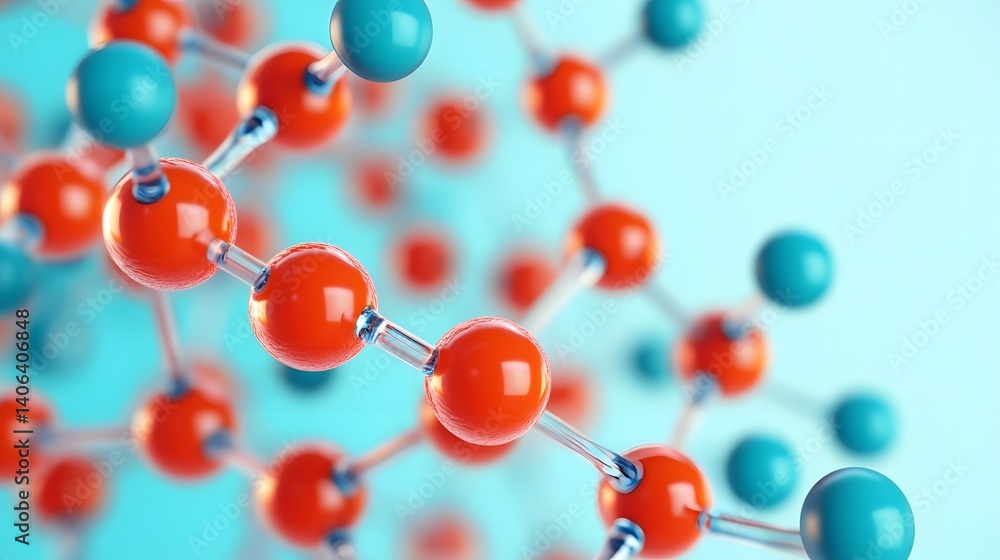 Aufkleber molecular oil structure visualized in high-tech 3d render