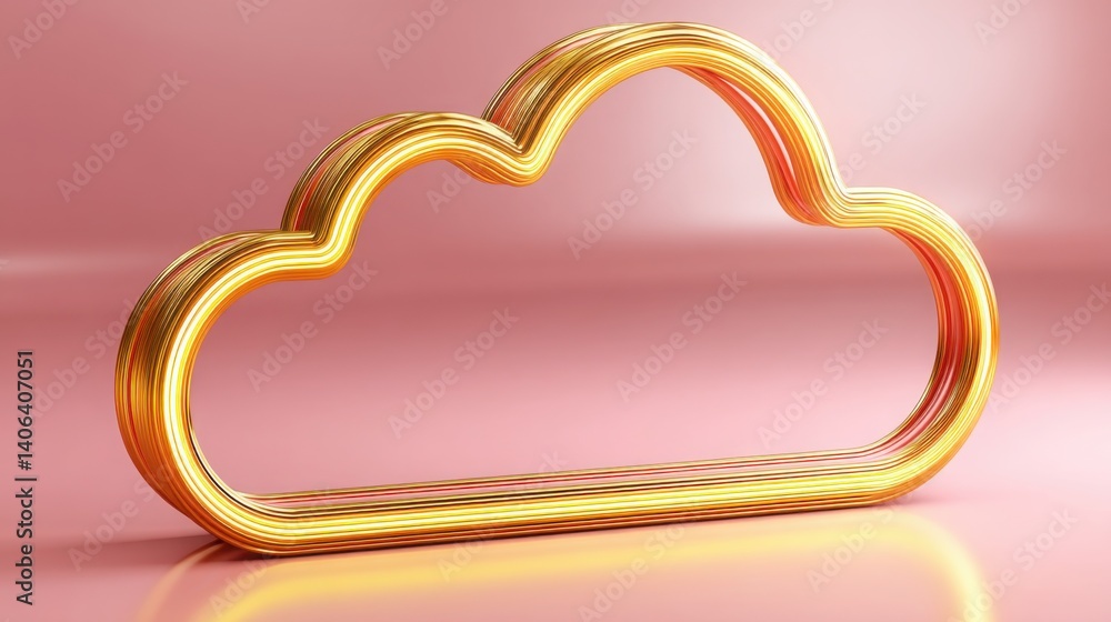Aufkleber gold cloud symbolizing wealth and abundance opening into a storm of coins in a dynamic digital envir