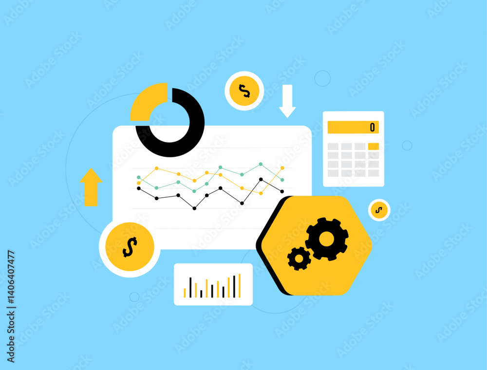Poster automated financial forecasting tools support budget planning and cost analysis with data-driven pre