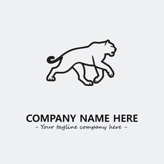 Panther illustration black and white for logo company vector image
