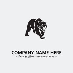 Panther illustration black and white for logo company vector image
