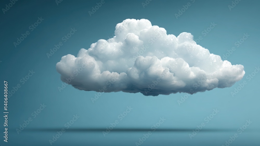 Poster ethereal cloud enveloping a document illuminated by a spotlight in a dreamlike atmosphere of softnes