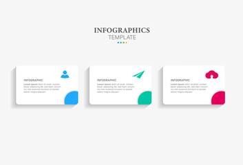 Creative concept for infographic with 3 steps, options, parts or processes. Business data visualization