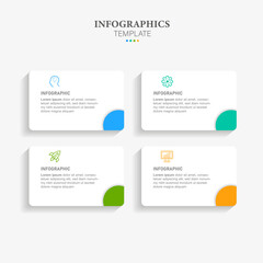 Creative concept for infographic with 4 steps, options, parts or processes. Business data visualization