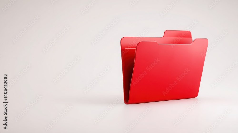 Poster vibrant red folder representing organization and clarity in document management within a professiona