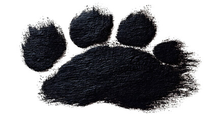 Dog paw print realistic texture isolated on white background