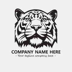 Panther illustration black and white for logo company vector image
