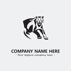 Panther illustration black and white for logo company vector image
