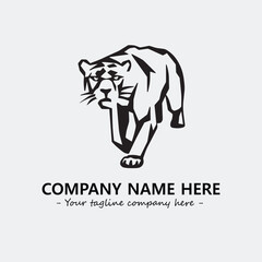 Panther illustration black and white for logo company vector image
