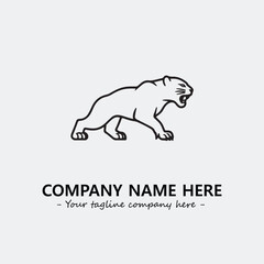 Panther illustration black and white for logo company vector image
