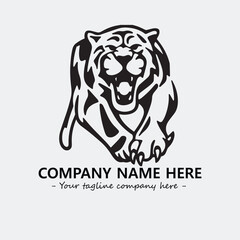Panther illustration black and white for logo company vector image
