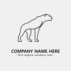 Panther illustration black and white for logo company vector image
