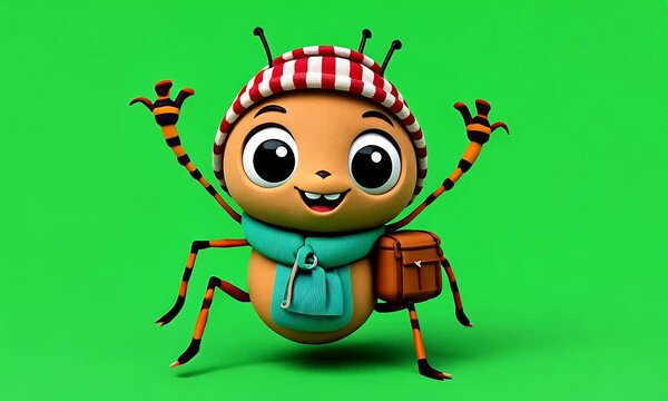 Cute cartoon spider character