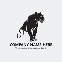 Panther illustration black and white for logo company vector image
