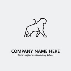 Panther illustration black and white for logo company vector image
