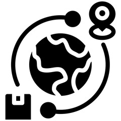 Global Distribution Glyph Icon Style