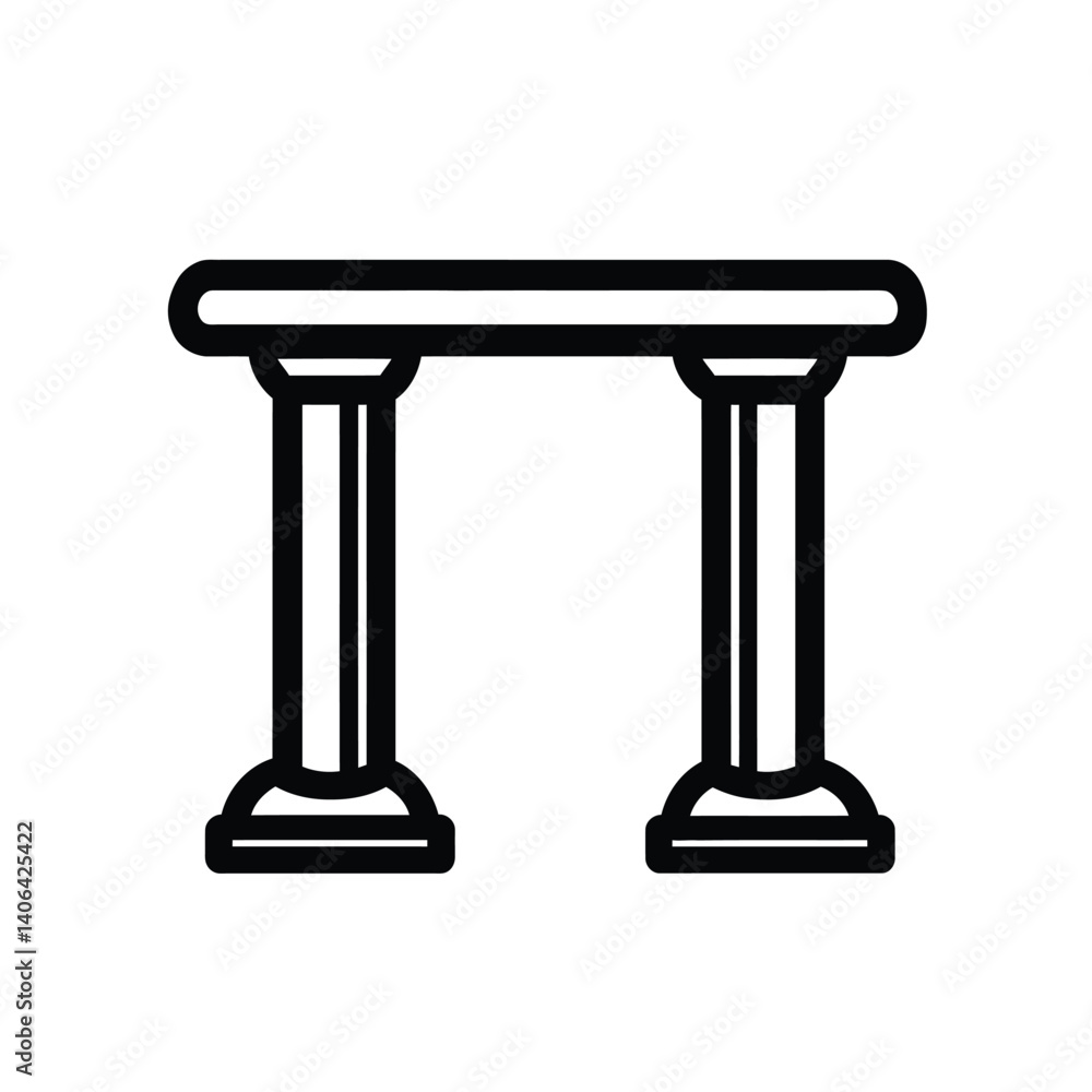 Poster black outline structure icon with round shape on transparent background