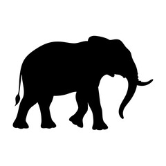 Elephant Silhouette Vector Black Design on Clear Background