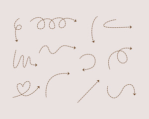 Collection of various dotted and solid line directional arrows.
