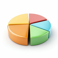 Obraz premium Colorful pie chart for data representation.