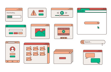 Collection of diverse digital interface elements.