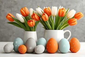 Easter Tulips & Eggs Decor
