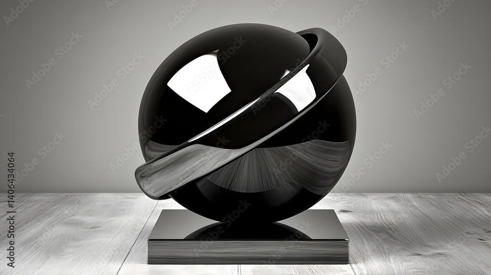 Poster dynamic lightweight composite sphere display modern studio 3d render minimalist design angled view