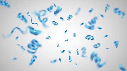 blue confetti explosion and ribbon background vector	