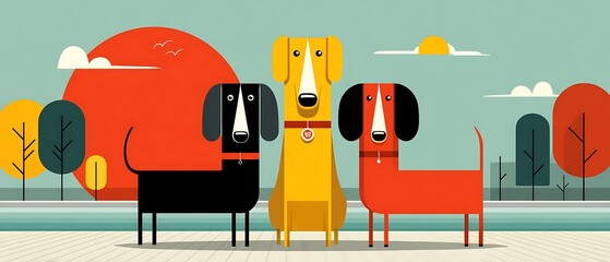 Dogs Park Scene