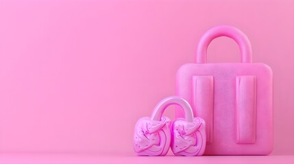 Obraz premium Trendy pink fashion accessories display studio photography minimalist eye-level chic aesthetic